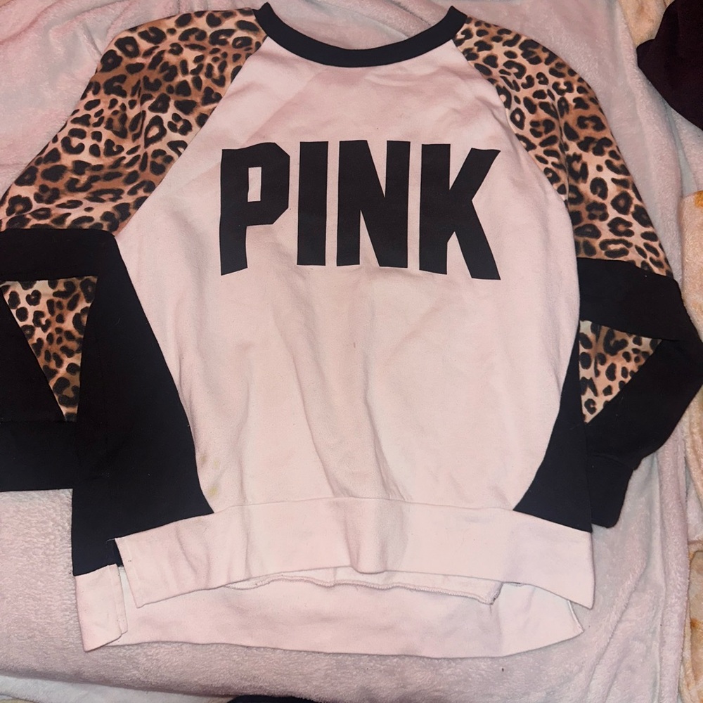 Victoria's Secret Pink Leopard Print Sweatshirt